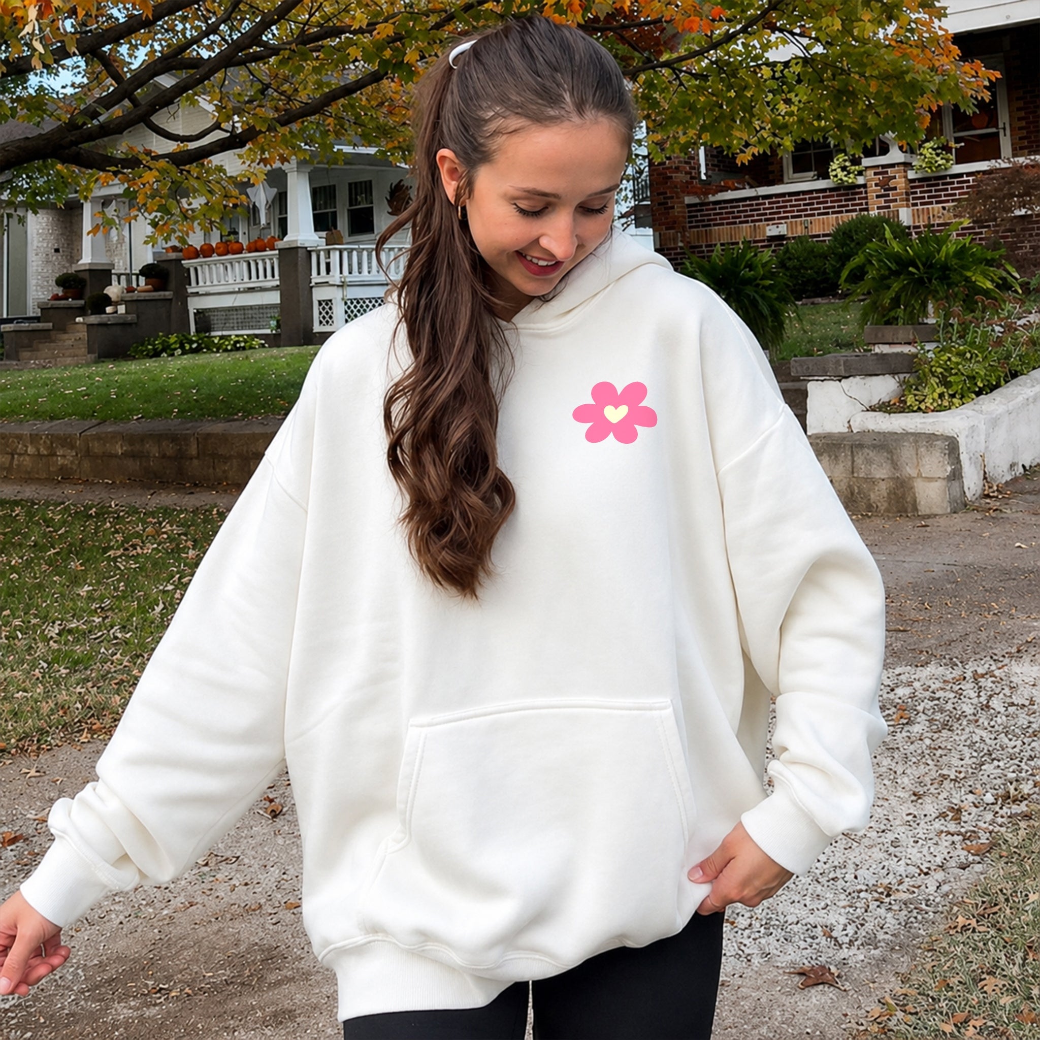 Life Only Comes Around Once Hoodie - White front