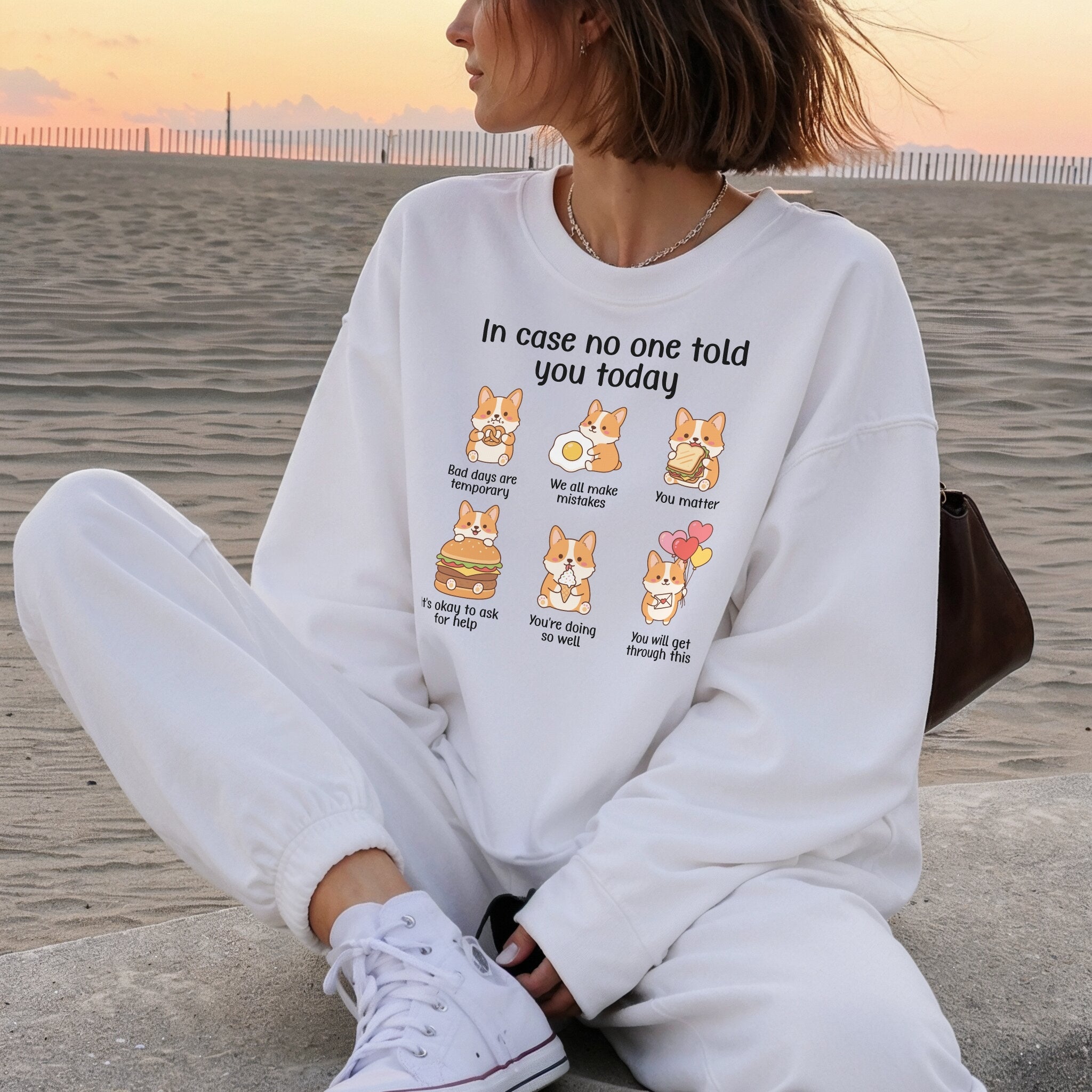 Just In Case Sweater - White Front