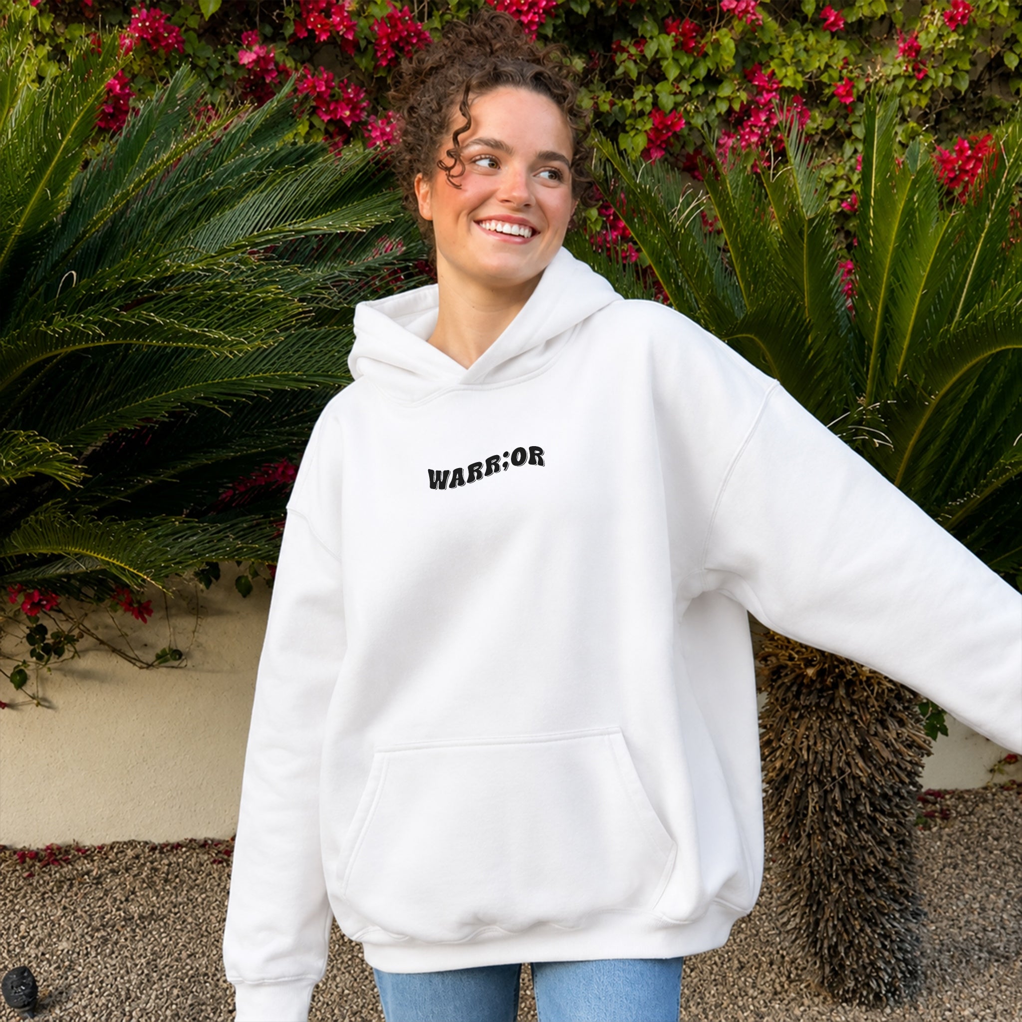 Warr;or Hoodie - White front