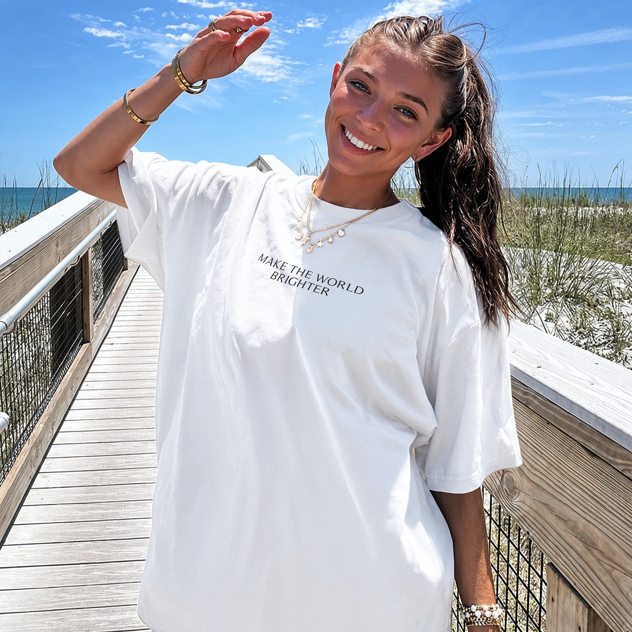 Let It Shine Tee - White Front
