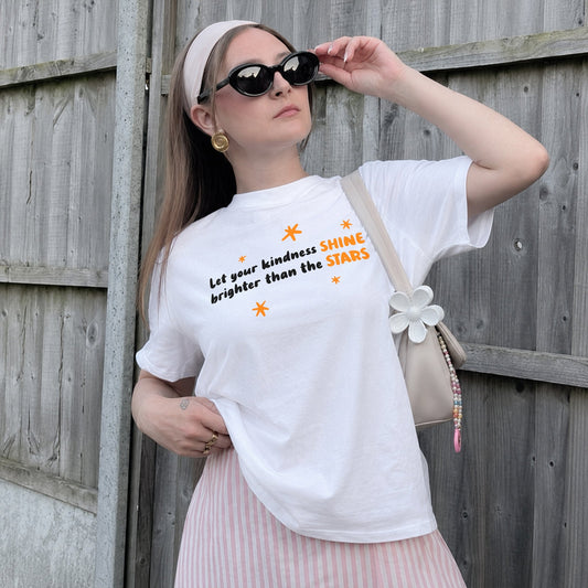 Let Your Kindness Shine Tee - White front