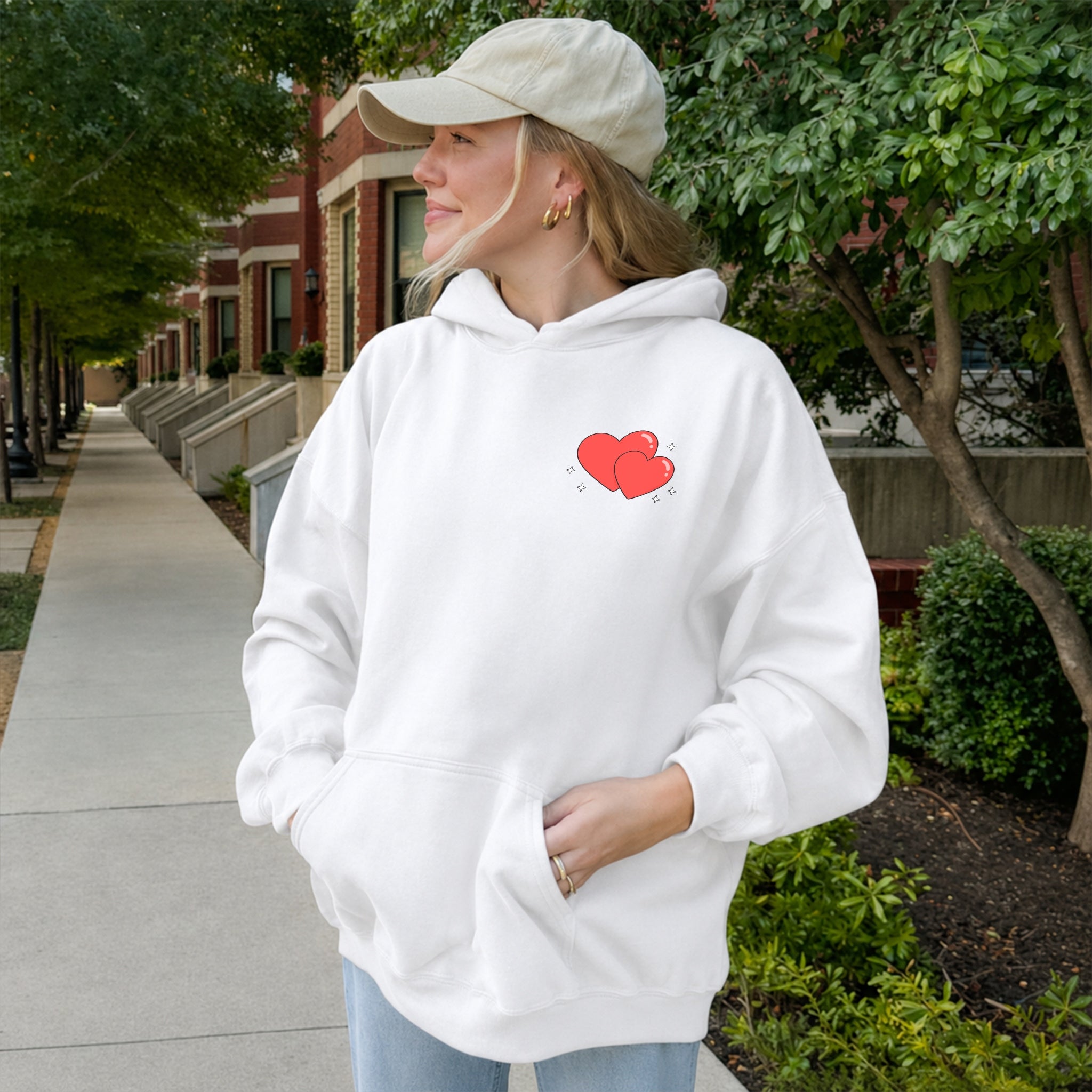 Feel Whatever Your Heart Needs Hoodie - White front