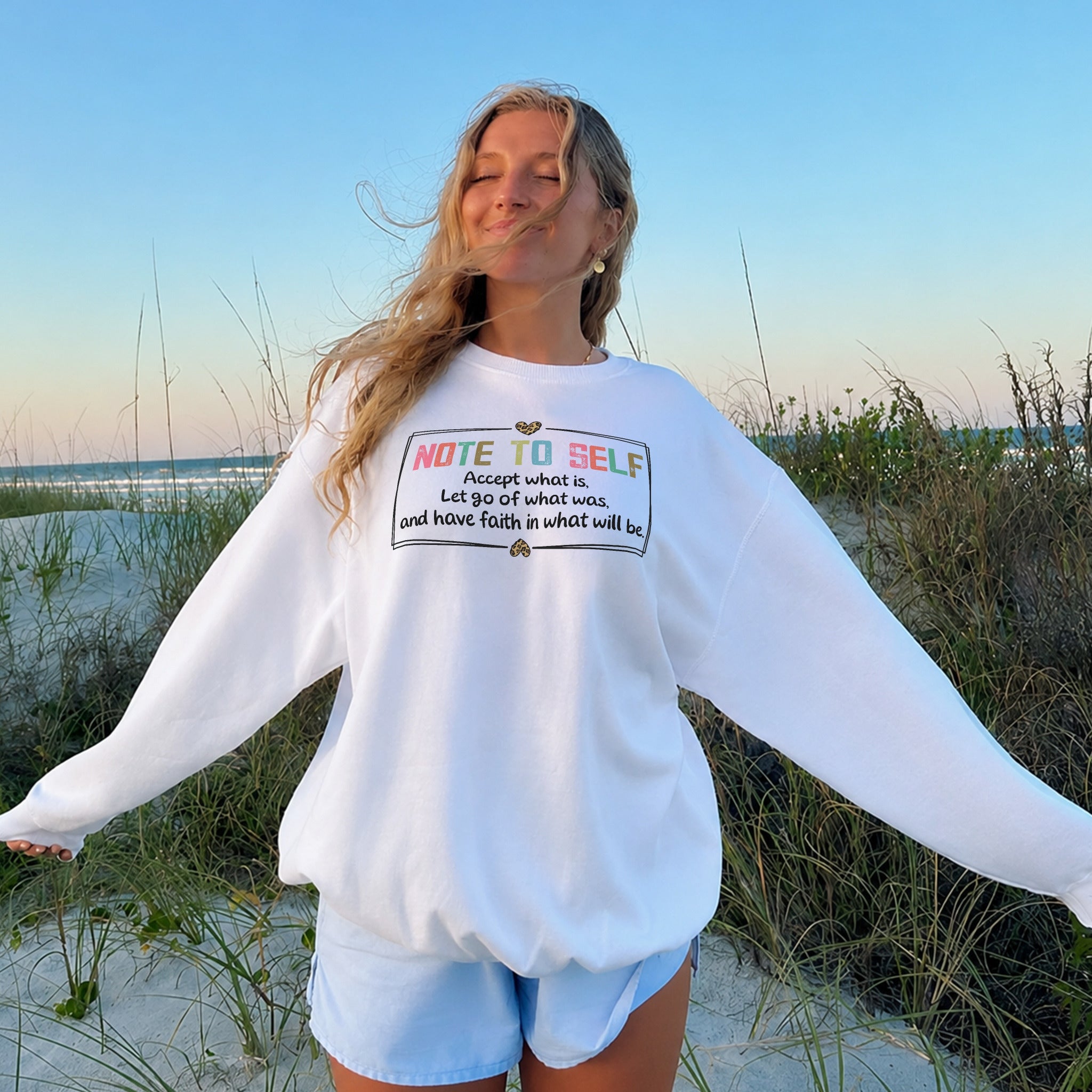 Have Faith Sweater - White front