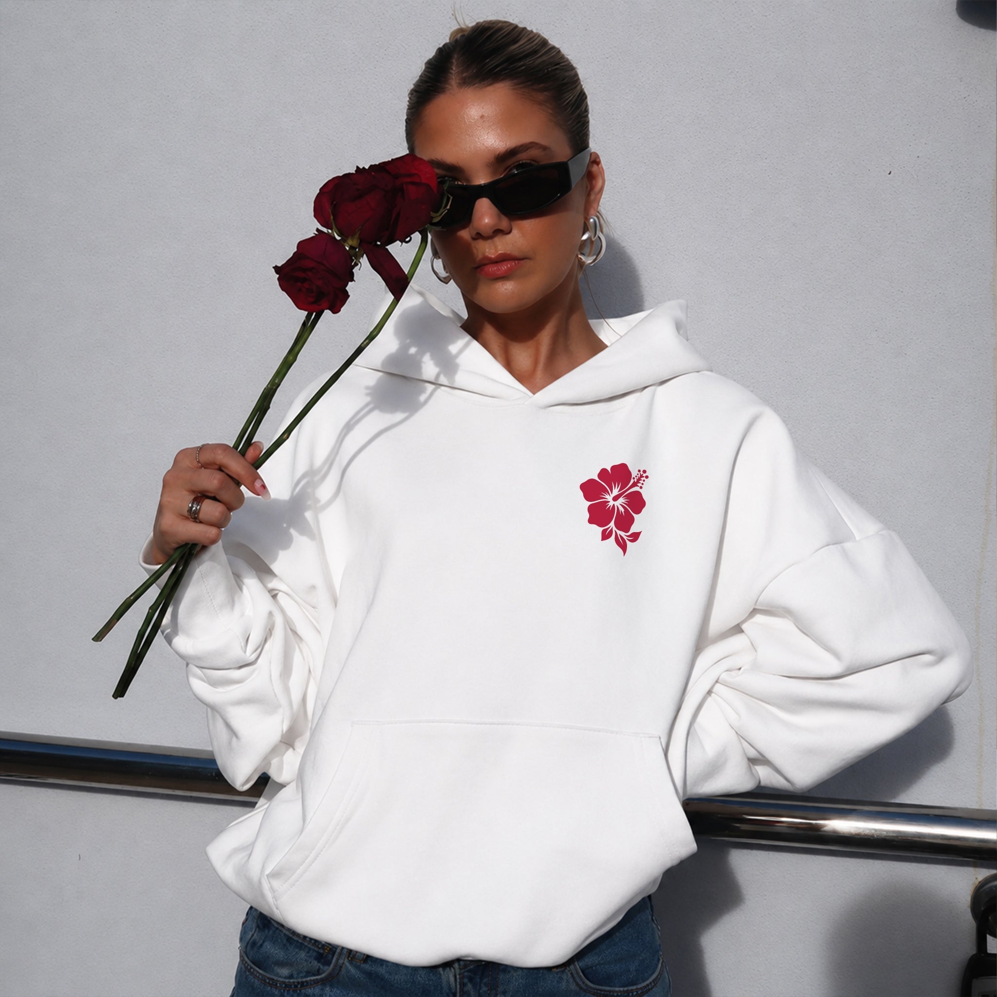 Never Too Much Always Enough Hoodie - White front