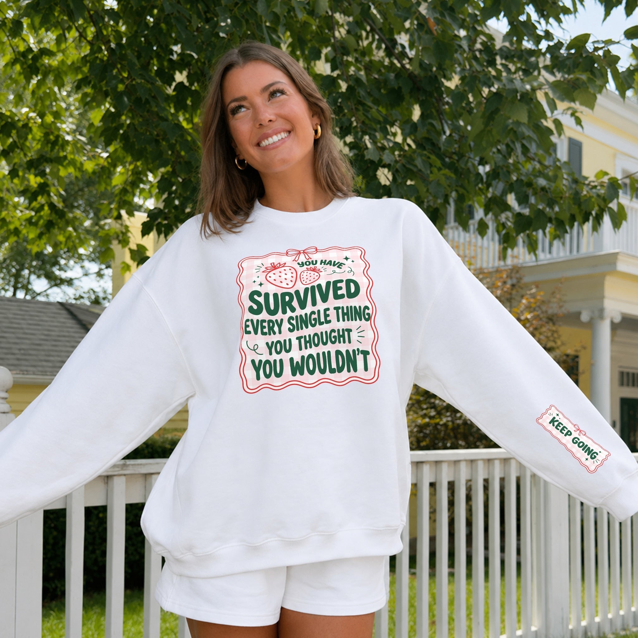 You Survived Sweater - White front