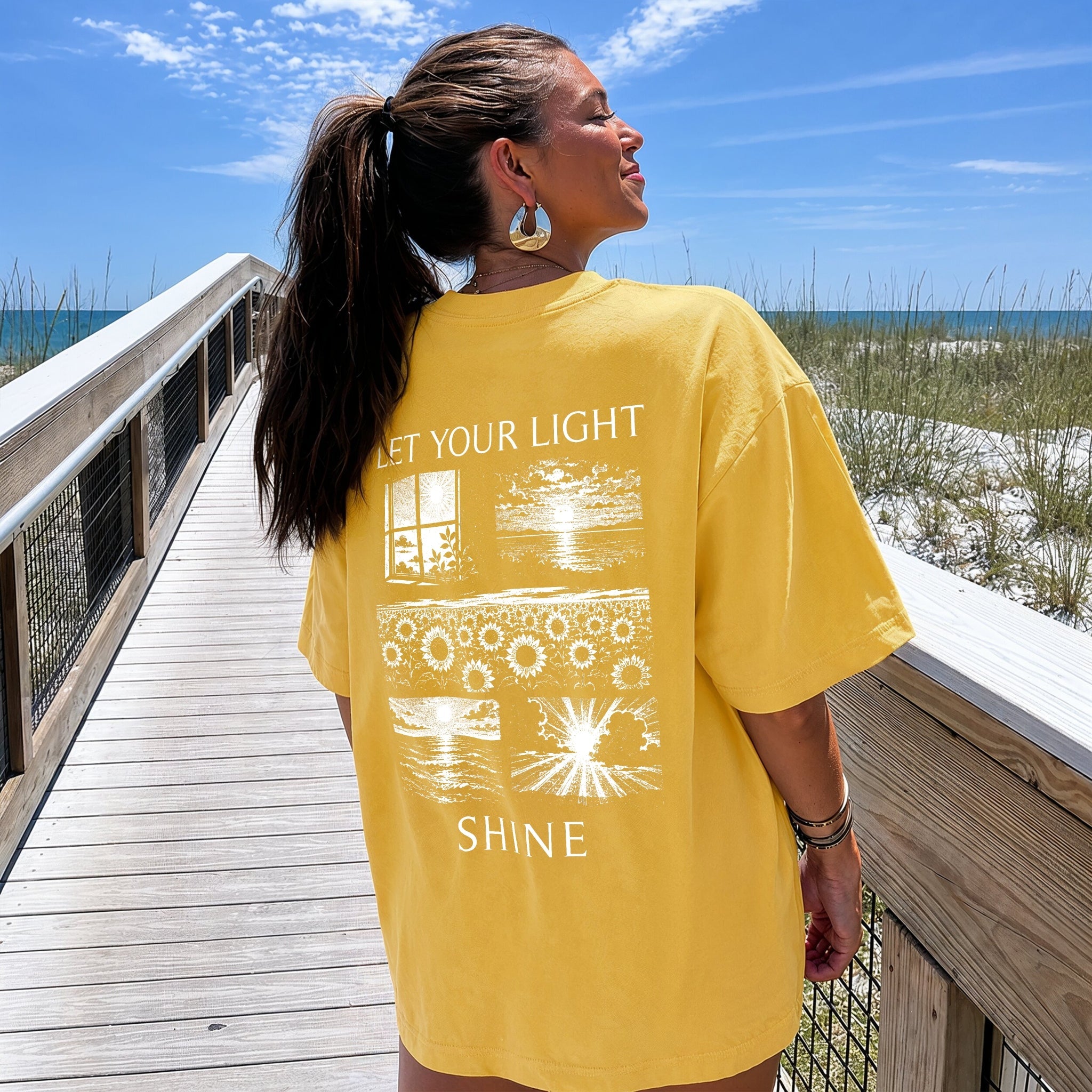 Let It Shine Tee - Yellow Back