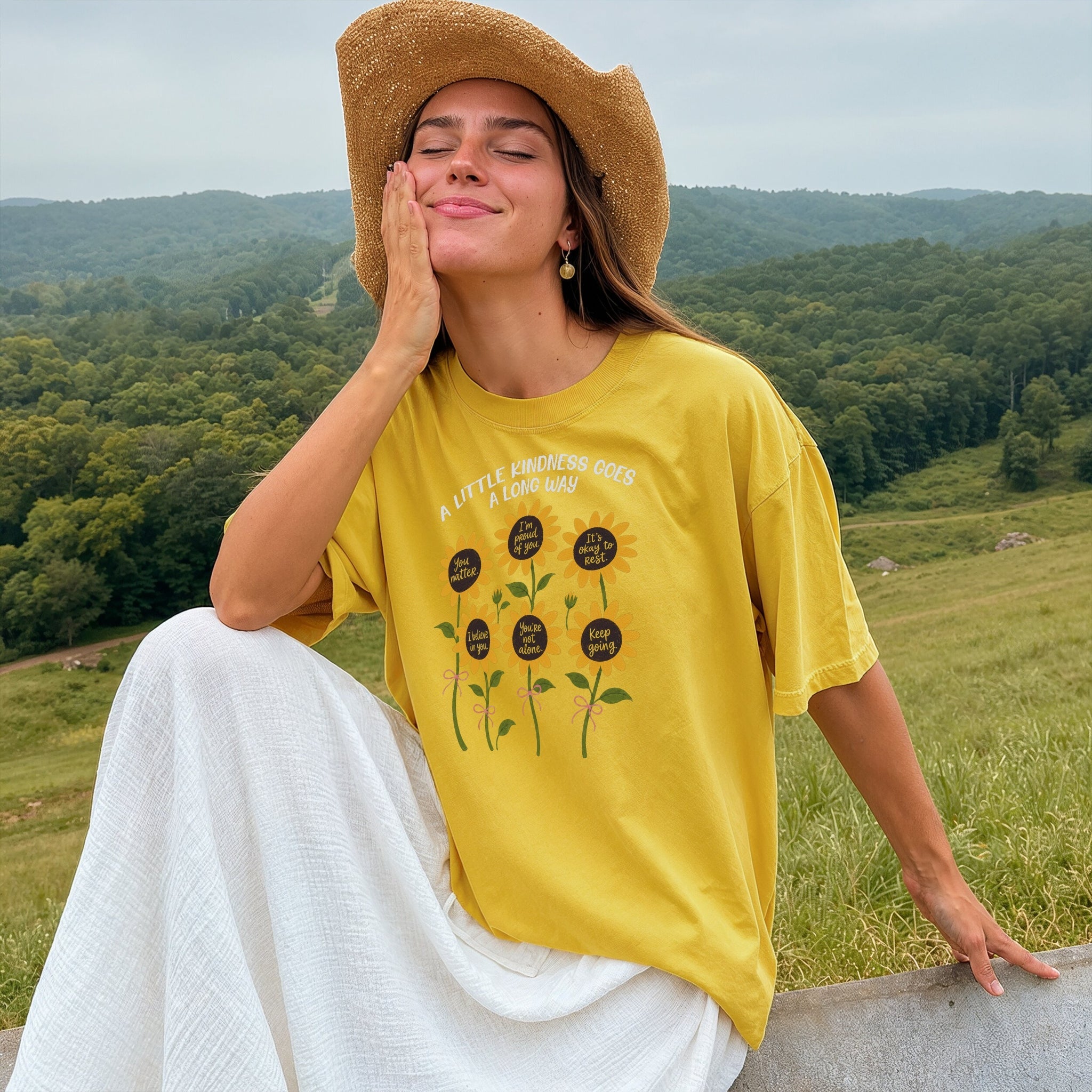Little Kindness Tee - Yellow Front