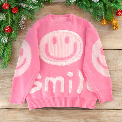 Oversized Fuzzy Smile Sweater