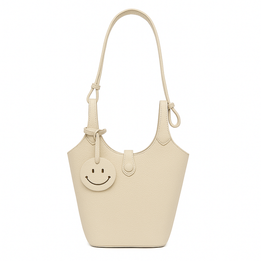 Leather Smile Bucket Bag