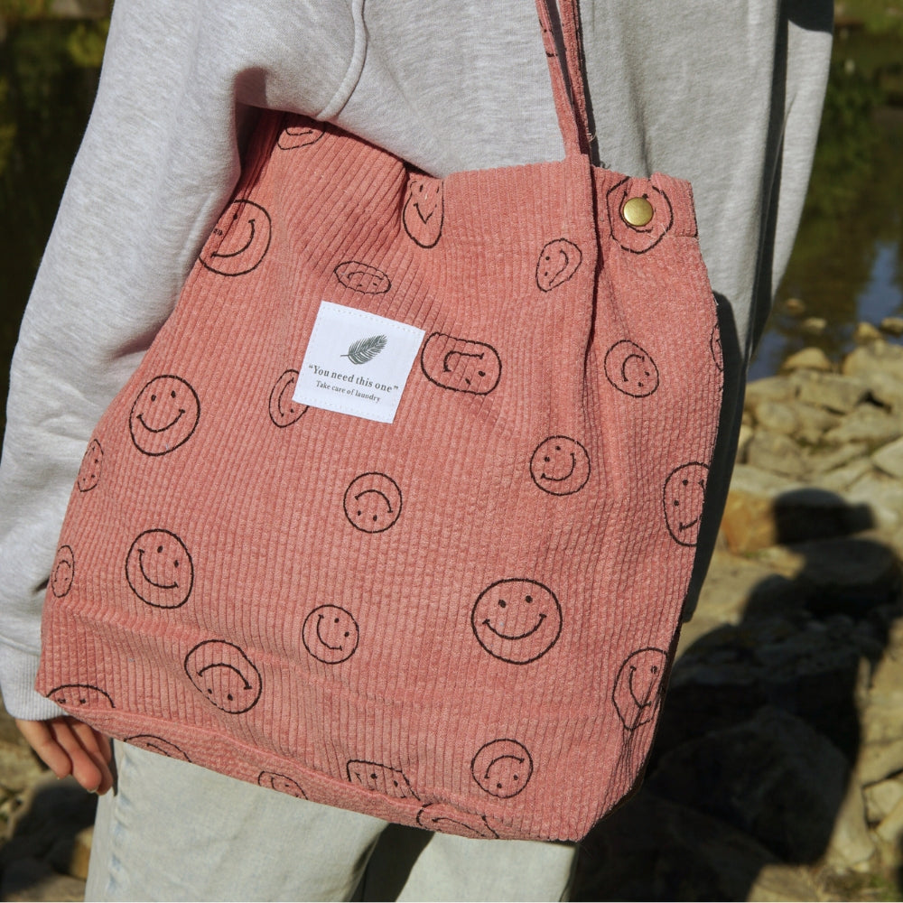 Corduroy Smile Bag