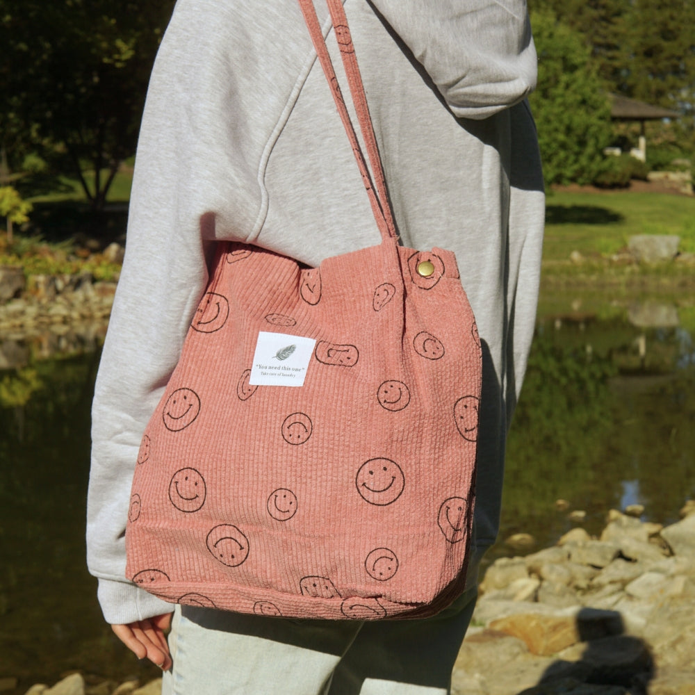 Corduroy Smile Bag