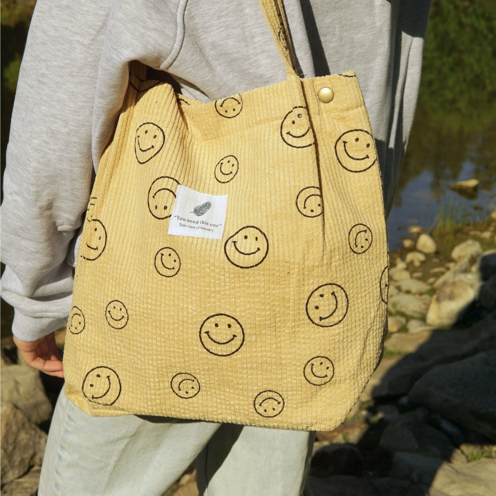 Corduroy Smile Bag