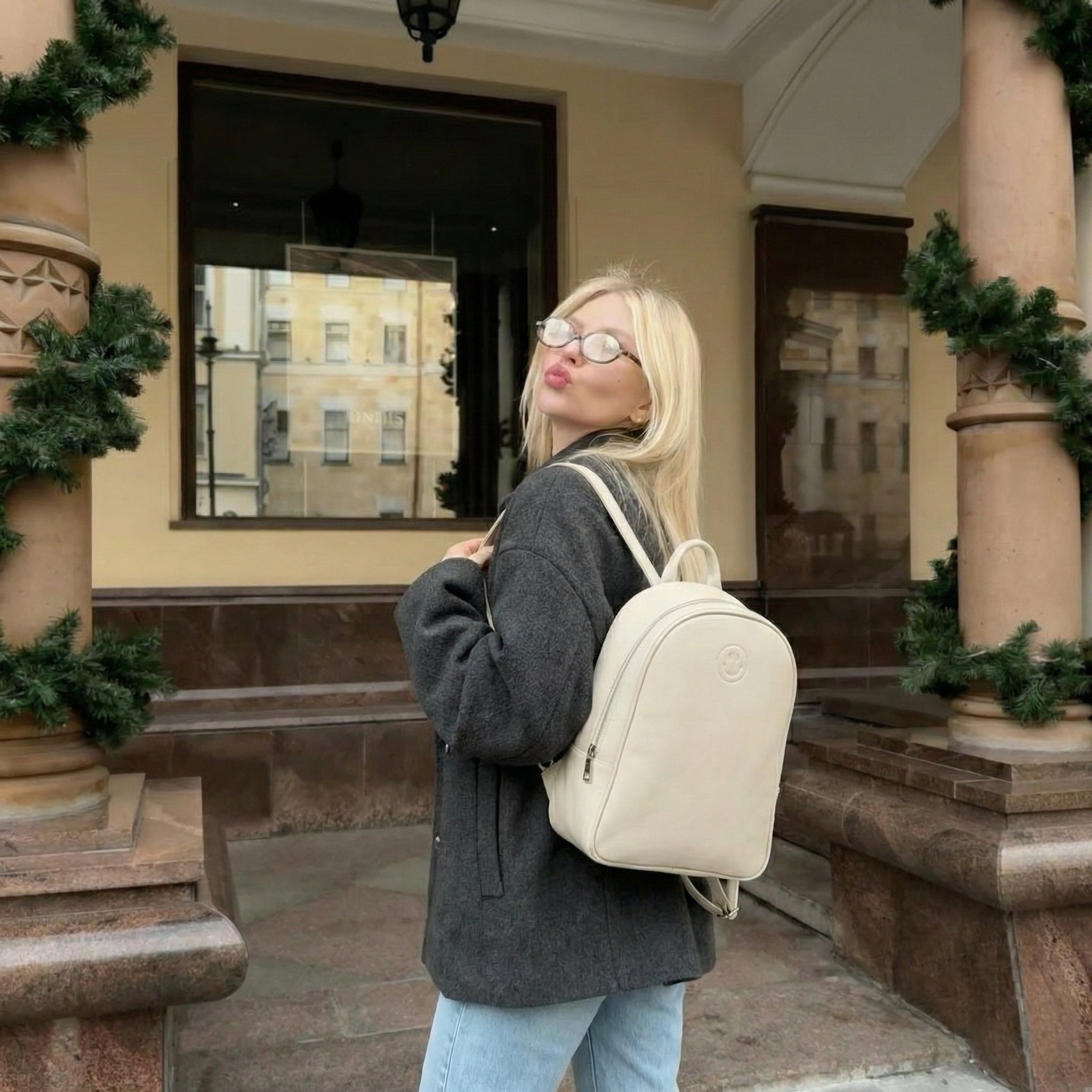 Leather Smile Backpack