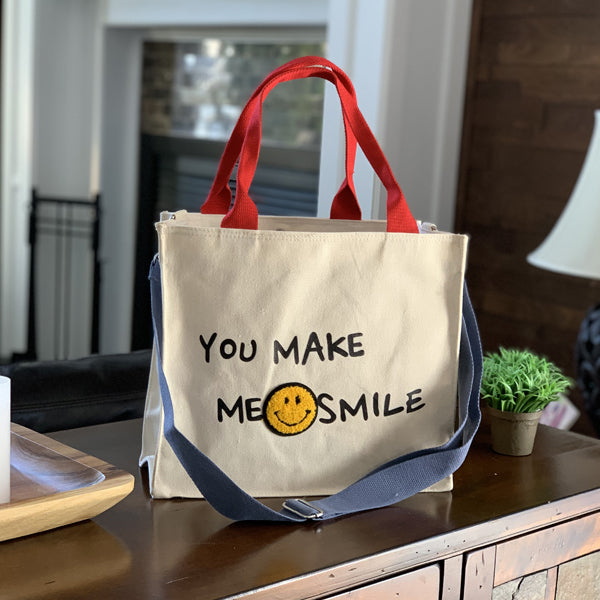 Mental health tote bag, you make me smile the tote bag, made me smile beach bag