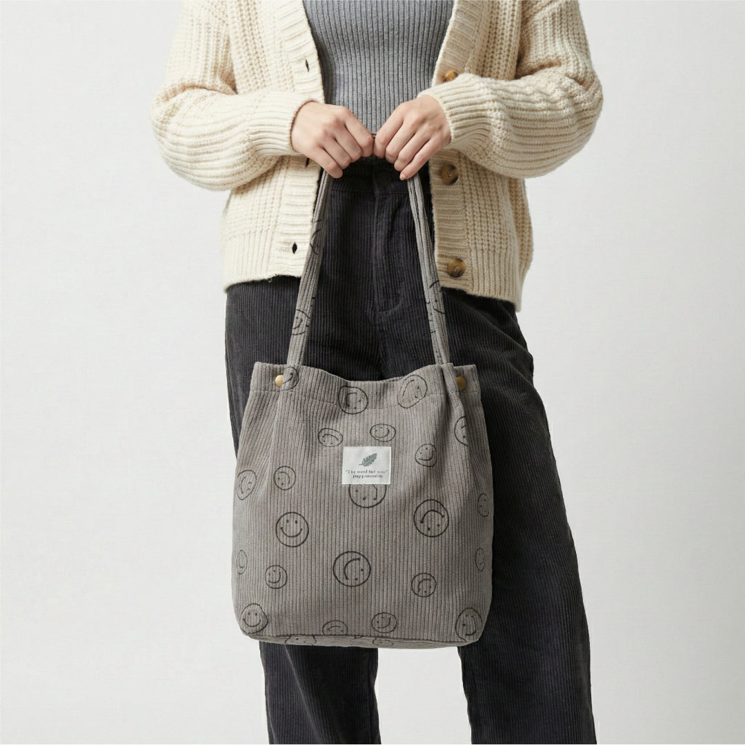 Corduroy Smile Bag