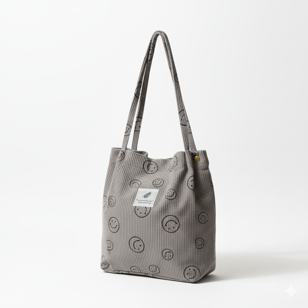 Corduroy Smile Bag