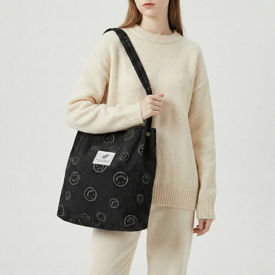 Corduroy Smile Bag