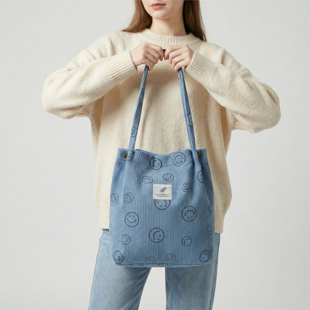 Corduroy Smile Bag