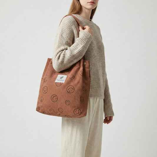 Corduroy Smile Bag
