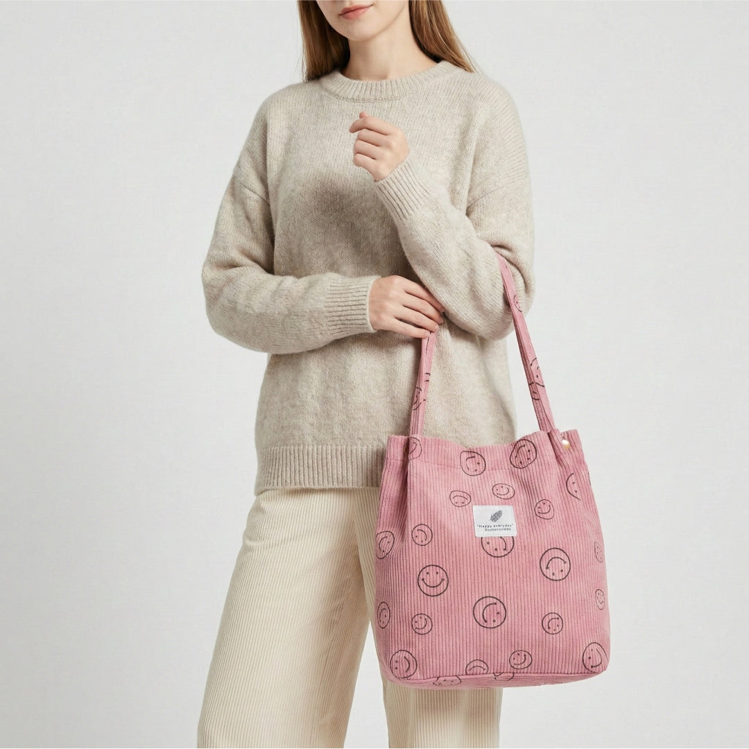 Corduroy Smile Bag