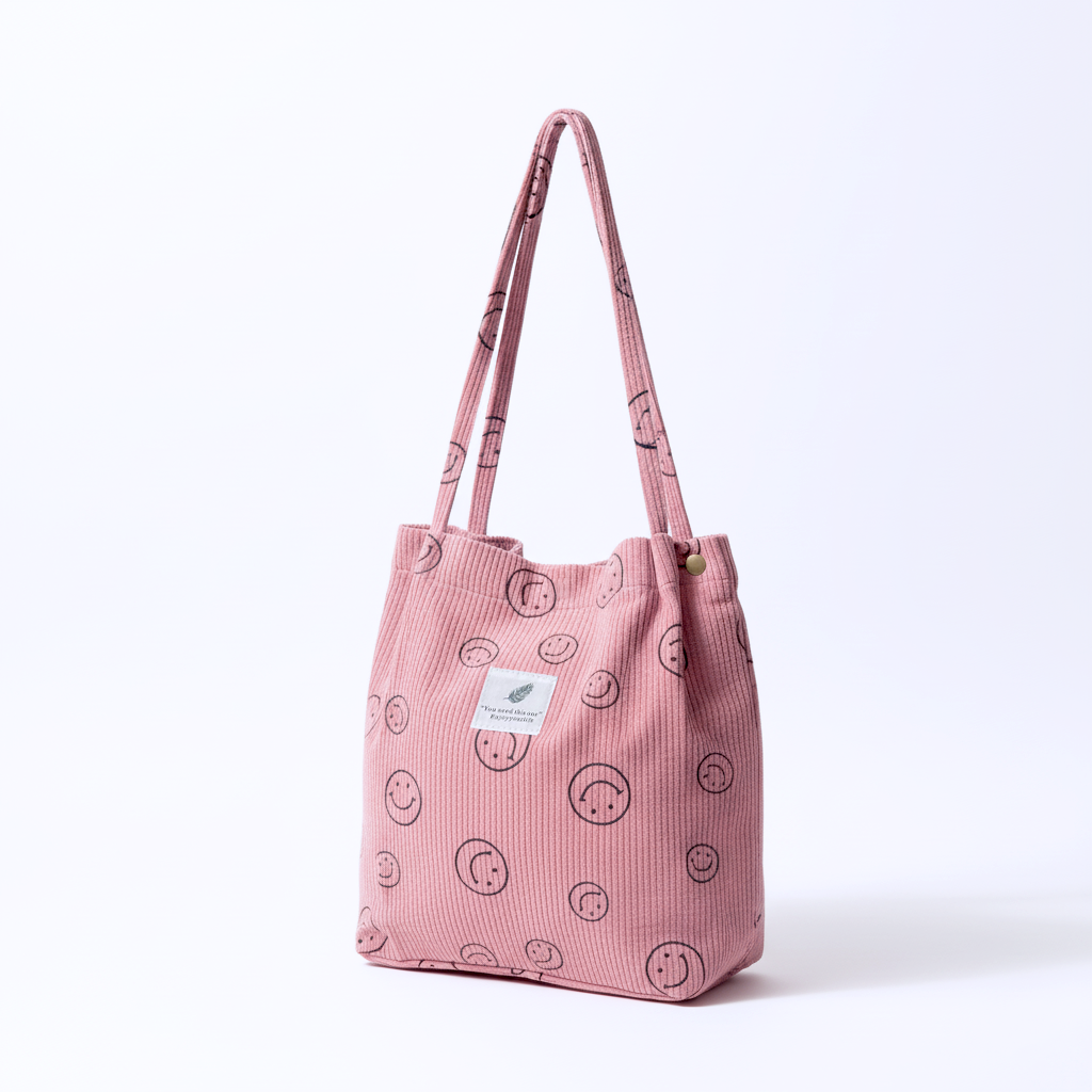 Corduroy Smile Bag