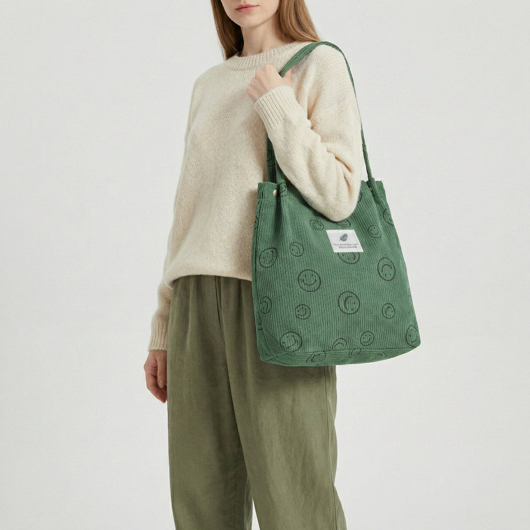 Corduroy Smile Bag