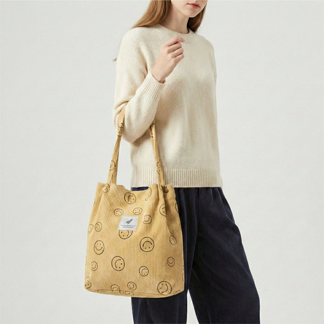 Corduroy Smile Bag