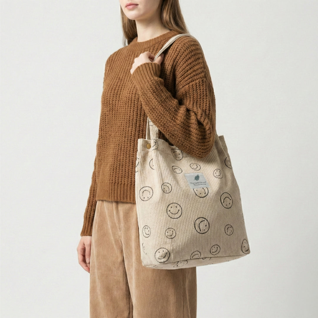 Corduroy Smile Bag