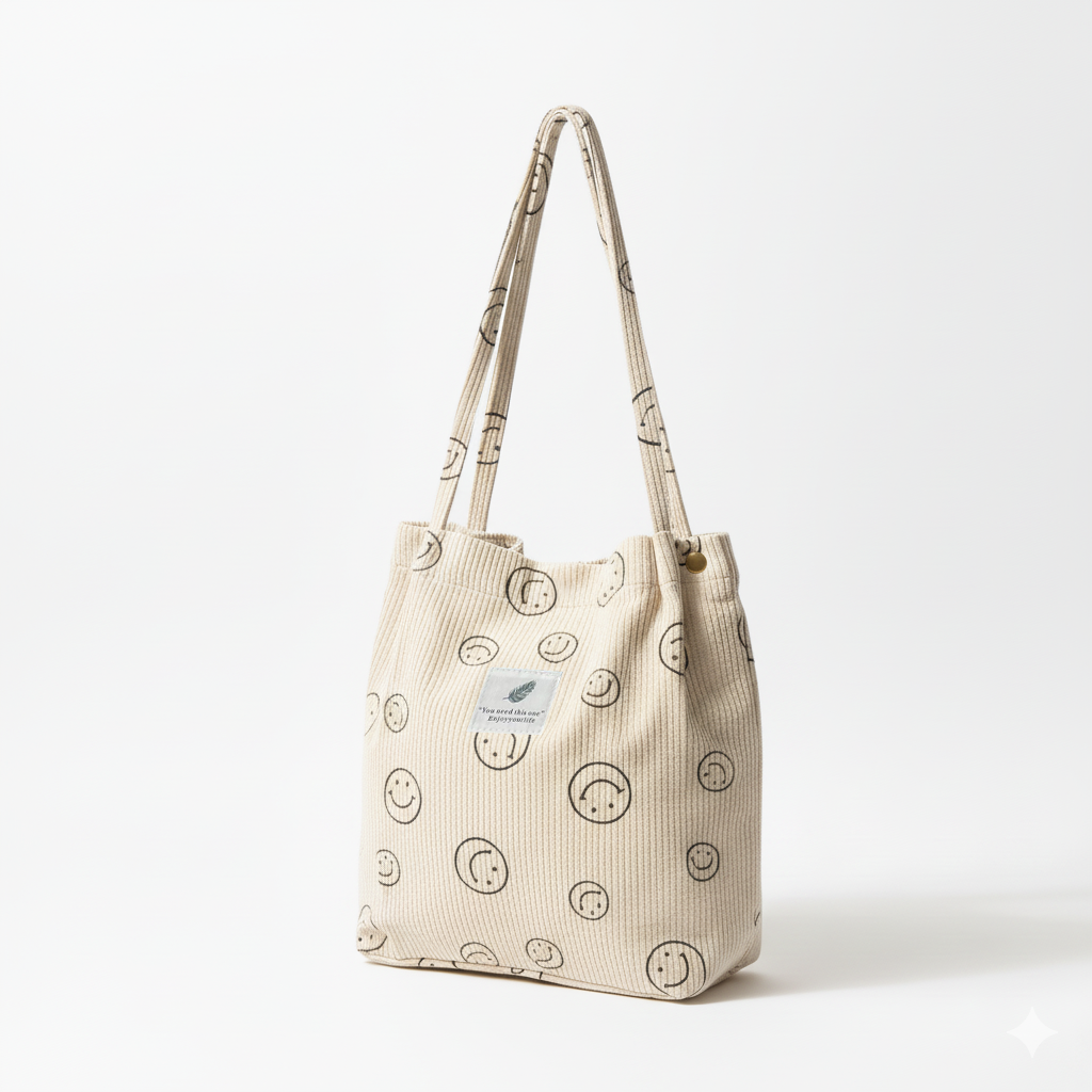 Corduroy Smile Bag