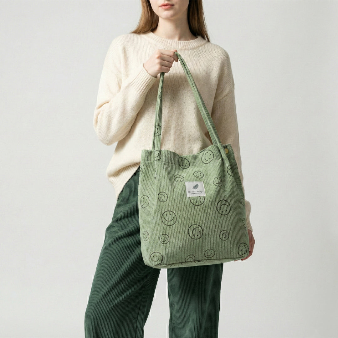 Corduroy Smile Bag
