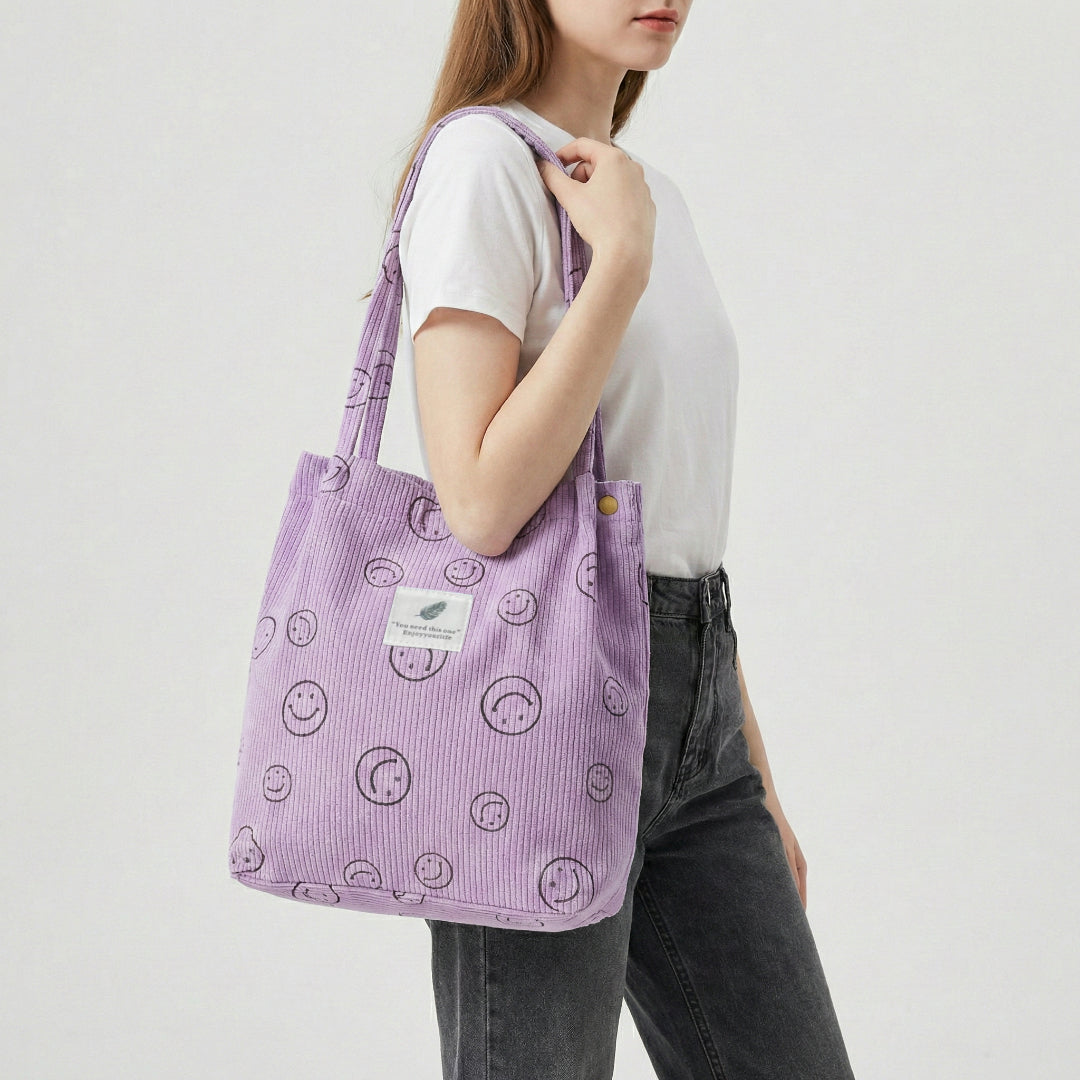Corduroy Smile Bag