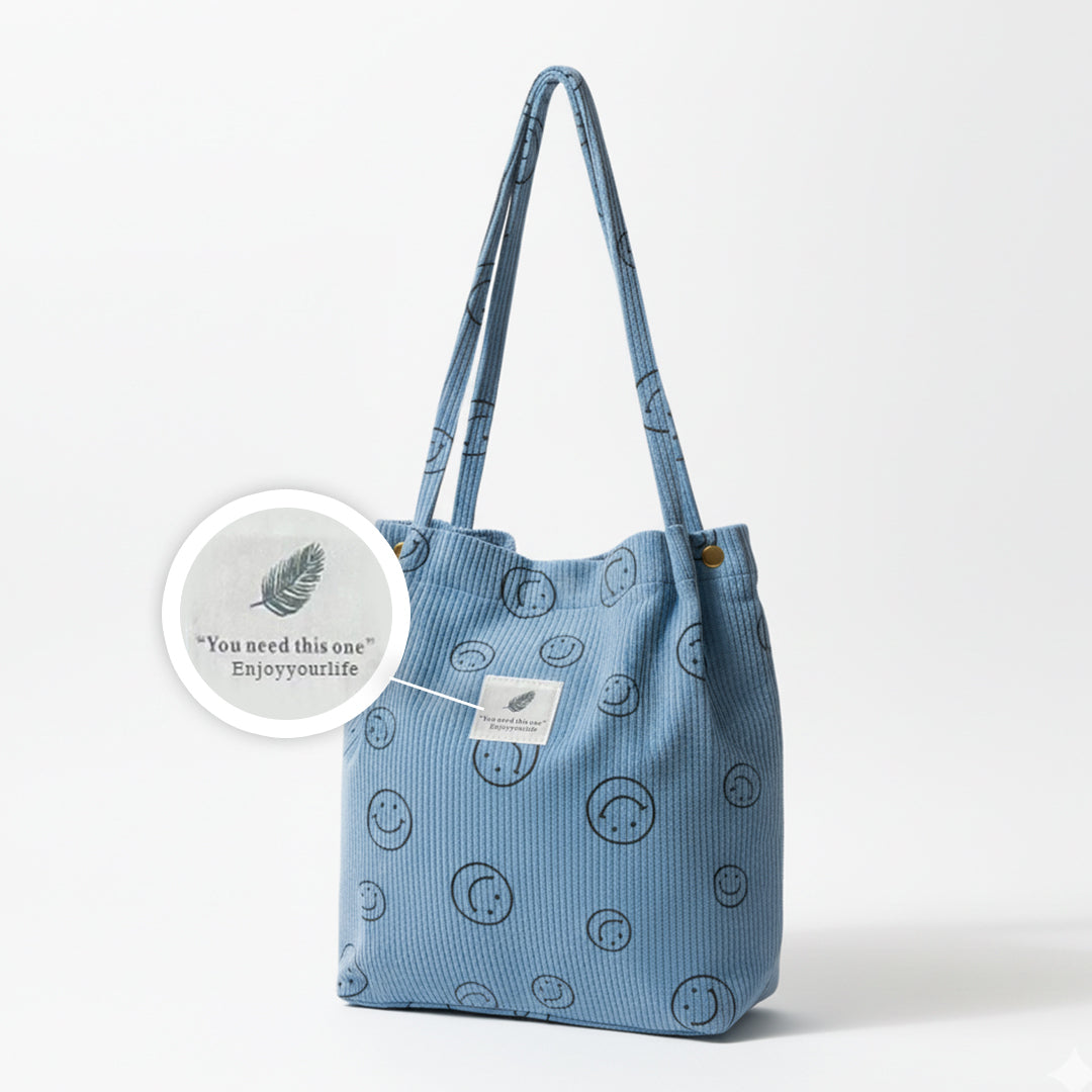 Corduroy Smile Bag