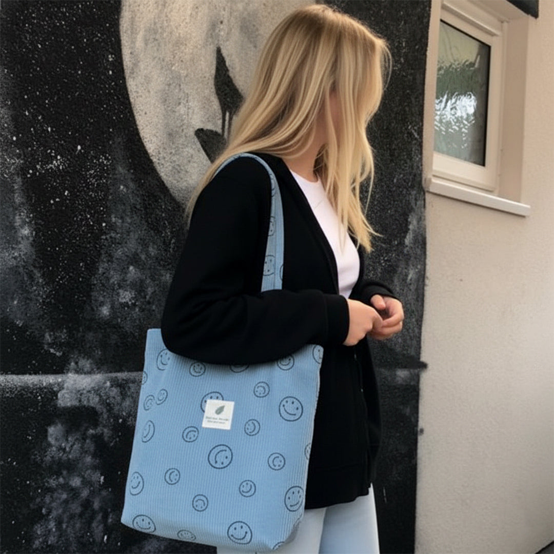 Corduroy Smile Bag