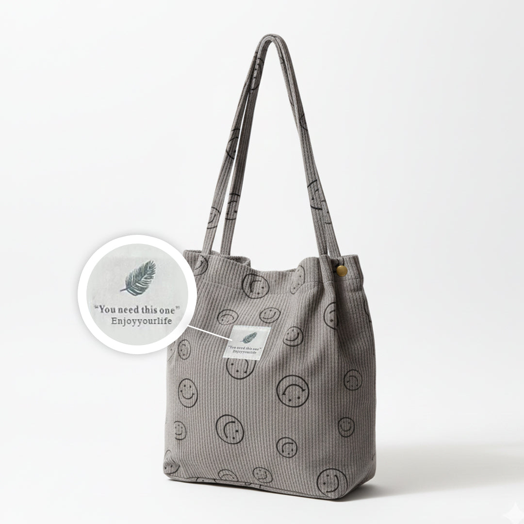 Corduroy Smile Bag