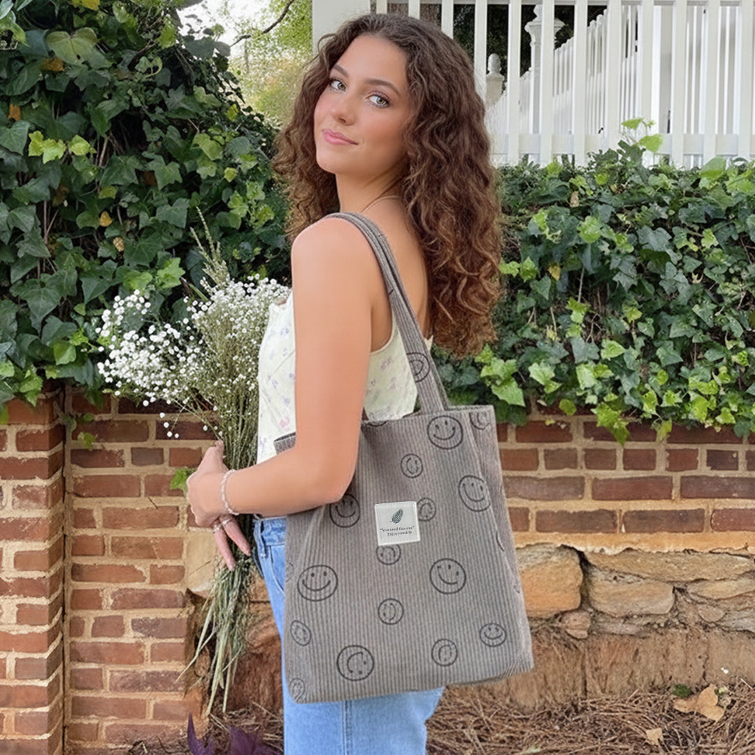 Corduroy Smile Bag