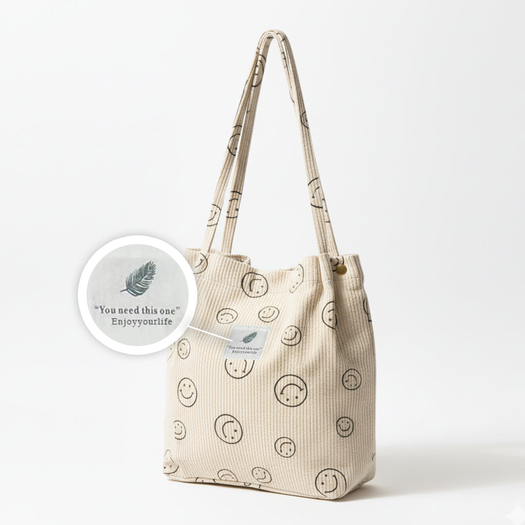 Corduroy Smile Bag