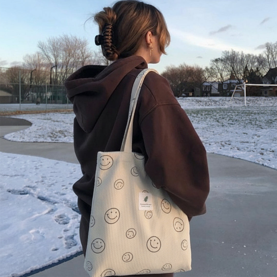 Corduroy Smile Bag