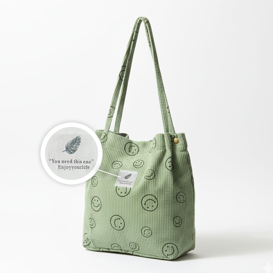 Corduroy Smile Bag