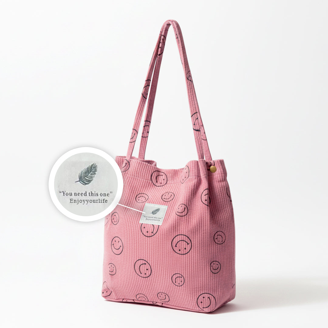 Corduroy Smile Bag