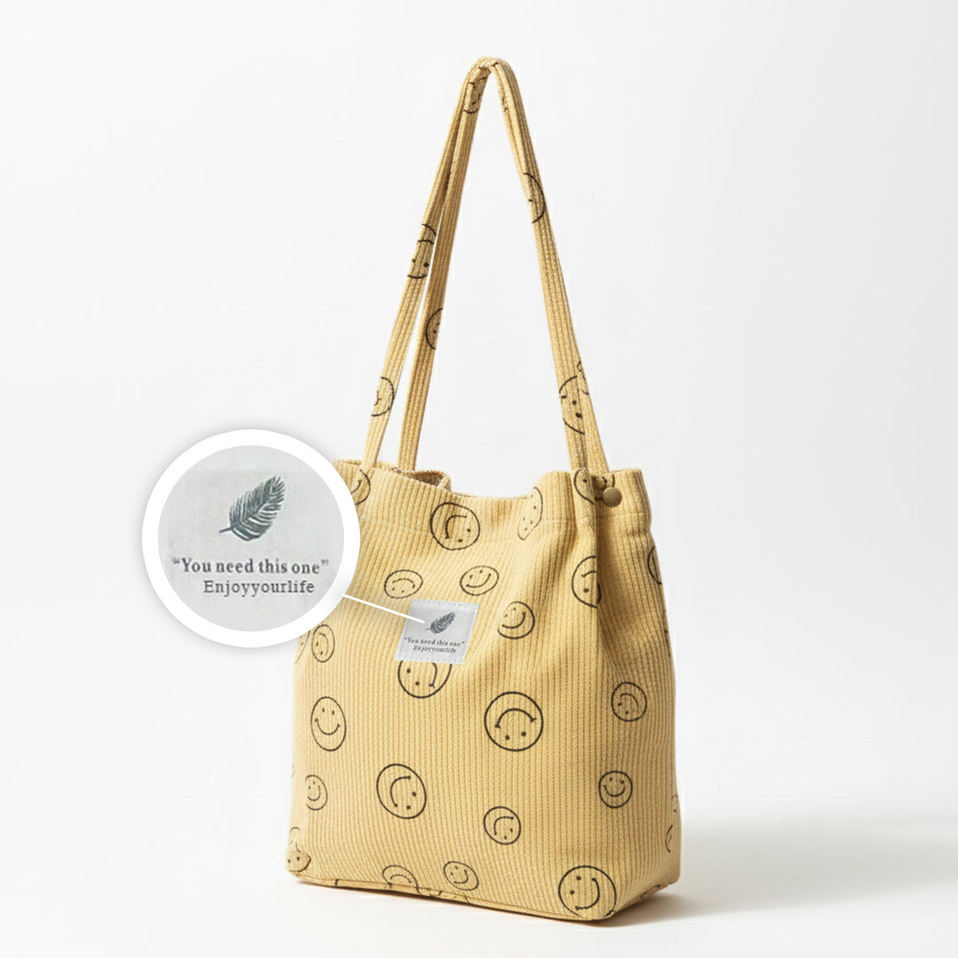 Corduroy Smile Bag