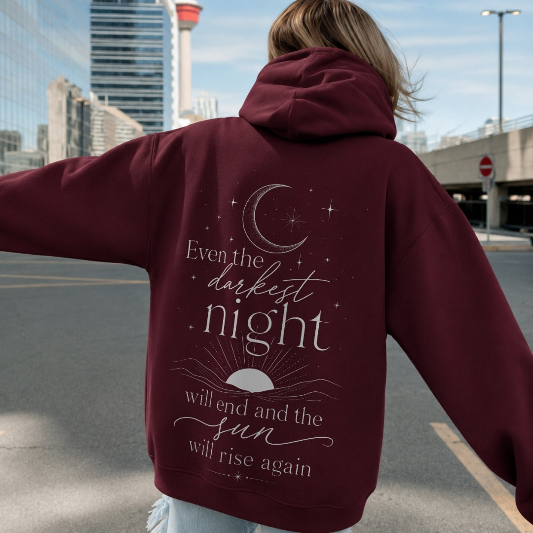Sunrise Again Hoodie - Burgundy Back