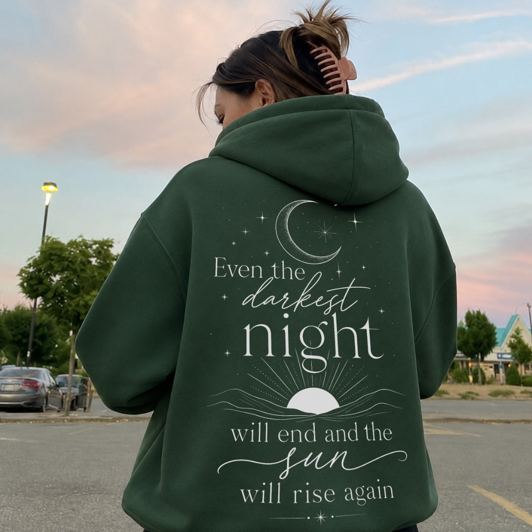 Sunrise Again Hoodie - Forest Green Back