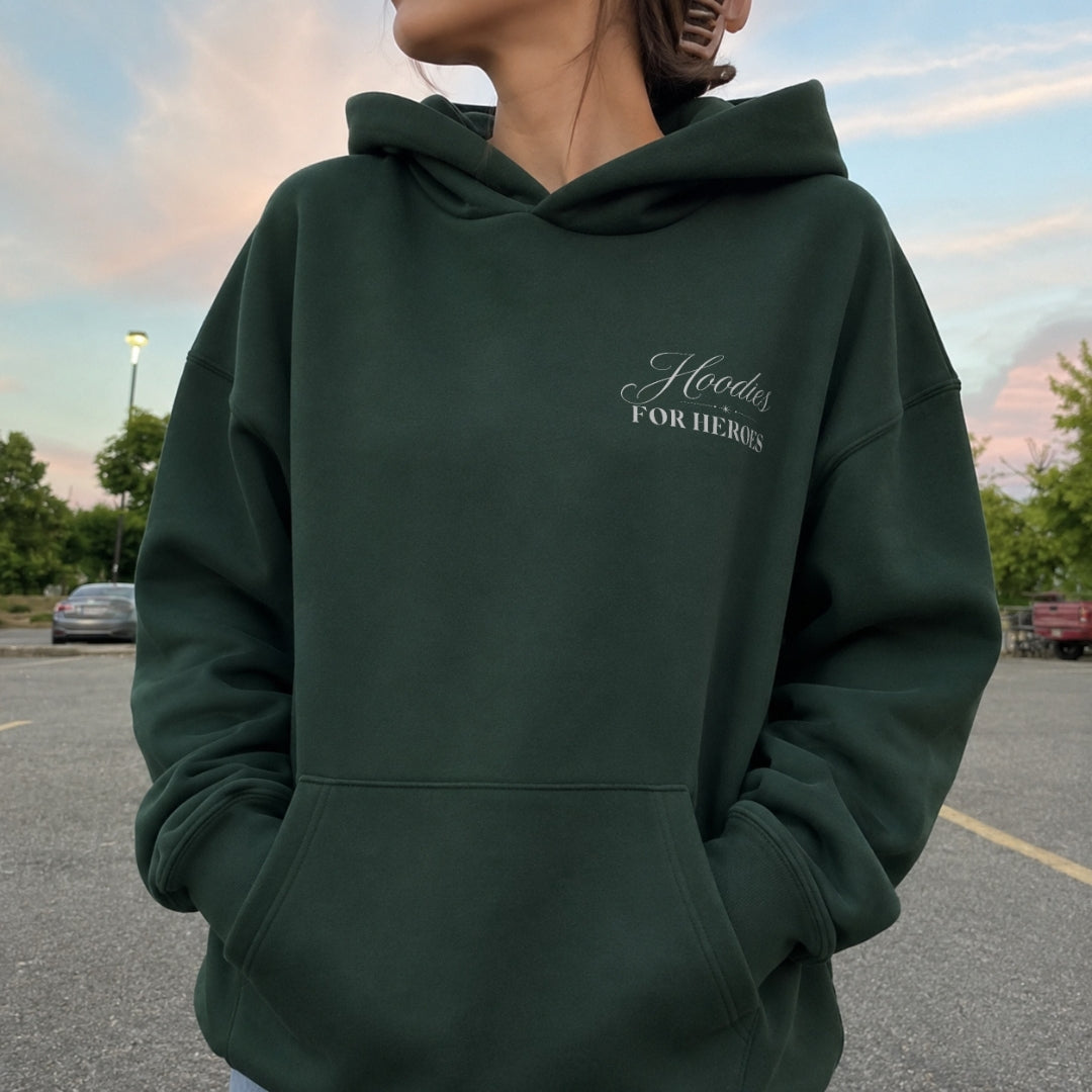 Sunrise Again Hoodie - Forest Green Front