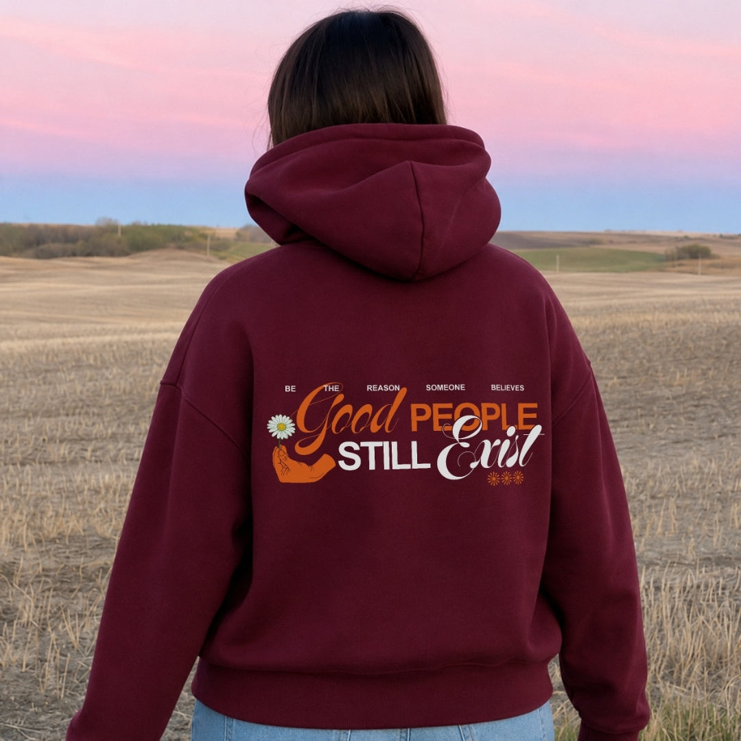 Good People Hoodie - Burgundy Back