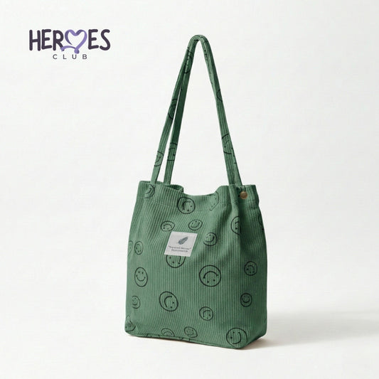Corduroy Smile Bag