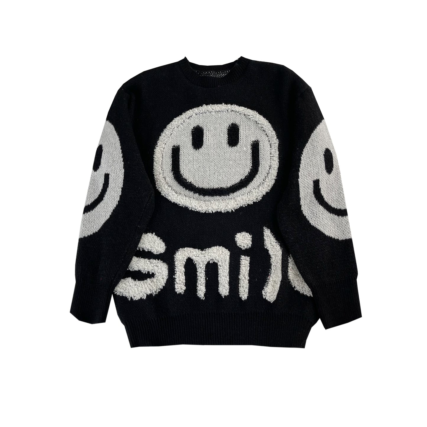 Oversized Fuzzy Smile Sweater