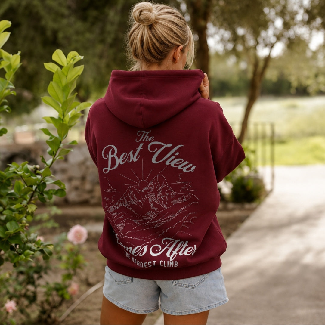 Keep Going Hoodie - Burgundy Back