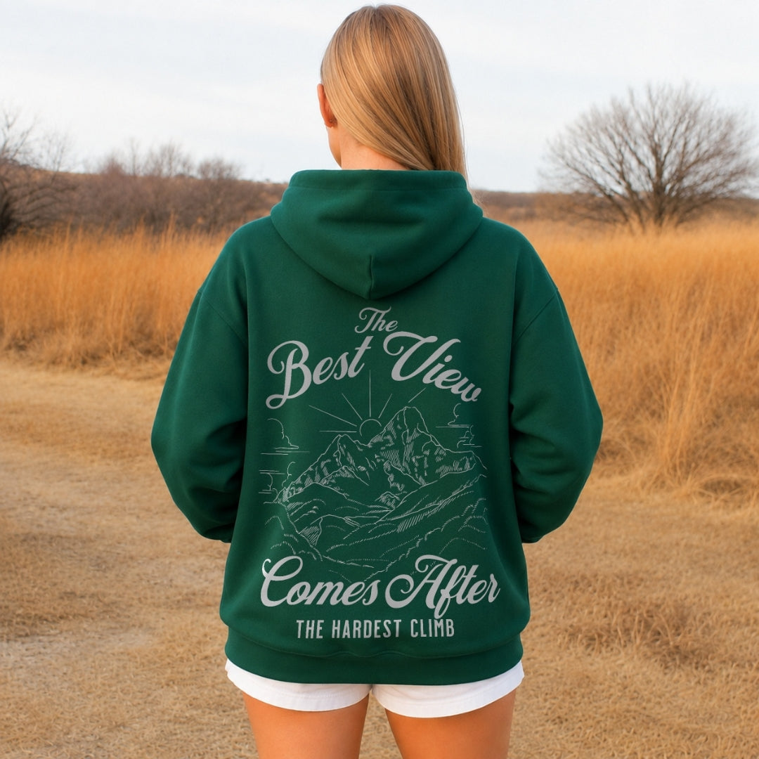 Keep Going Hoodie - Forest Green Back
