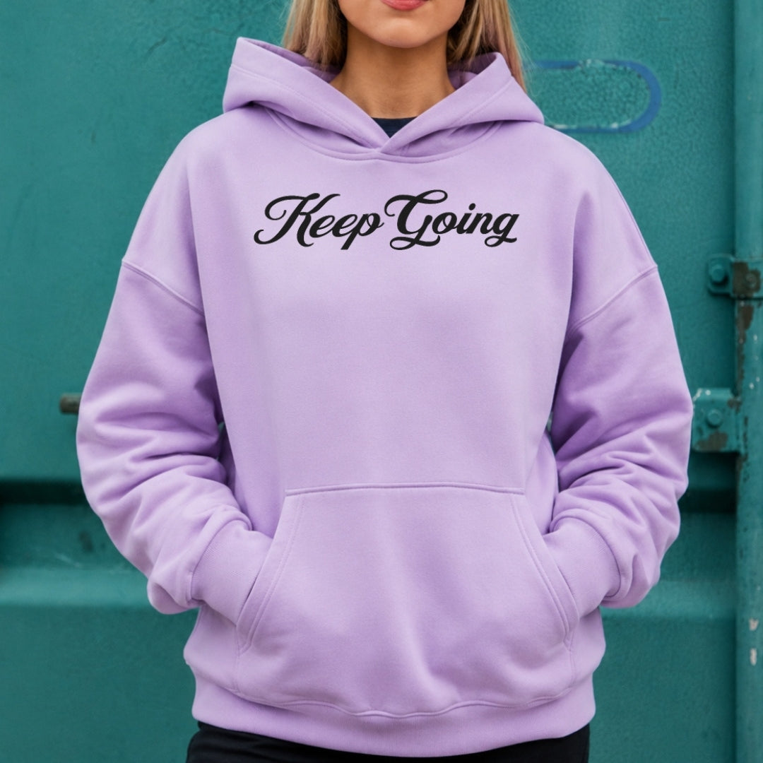 Keep Going Hoodie - Lilac Front