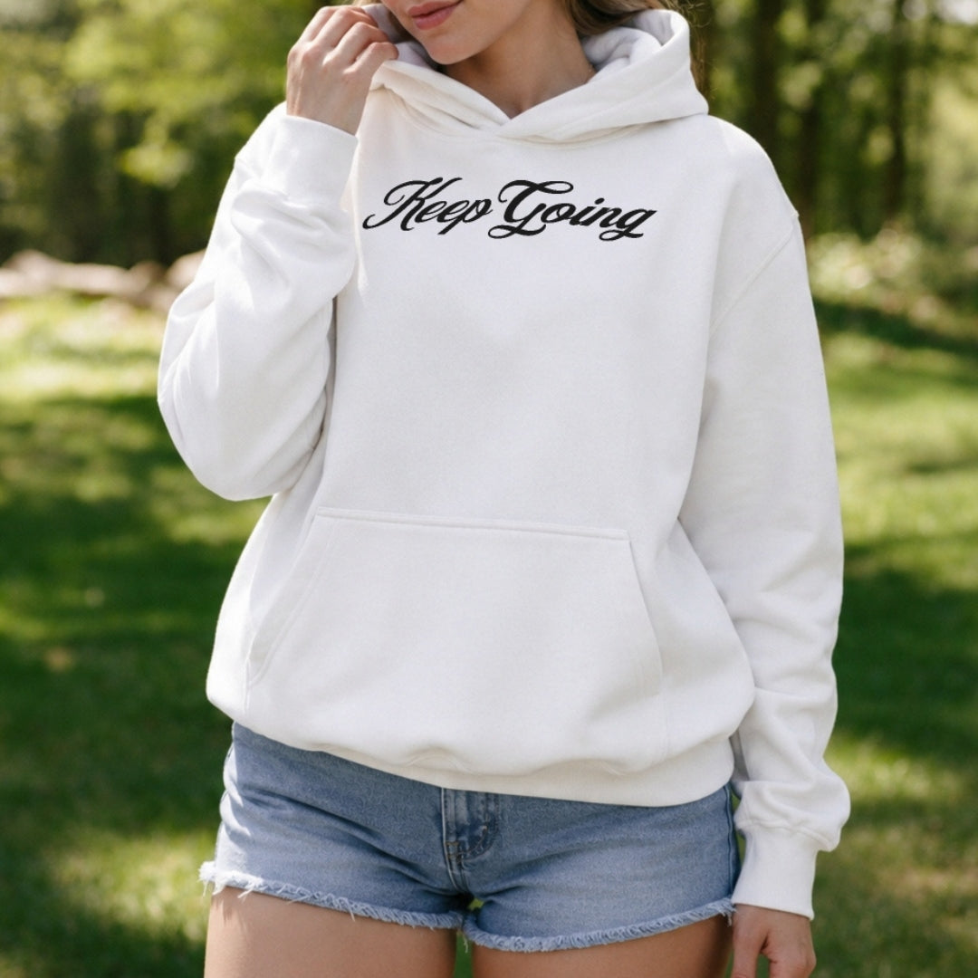 Keep Going Hoodie - White Front
